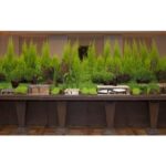 Mesa Ferro Envelhecido com Cachepot Central