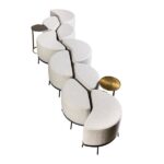 Pufe Seixo Linho Cru (1/2 Lua)