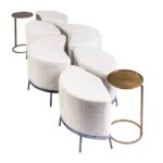 Pufe Seixo Linho Cru (1/2 Lua)