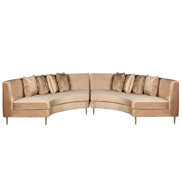 Sofá Manoela Camurça Camelo (2 módulos curvos)