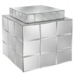 Mesa Bolo Espelho Bisotê Cubo