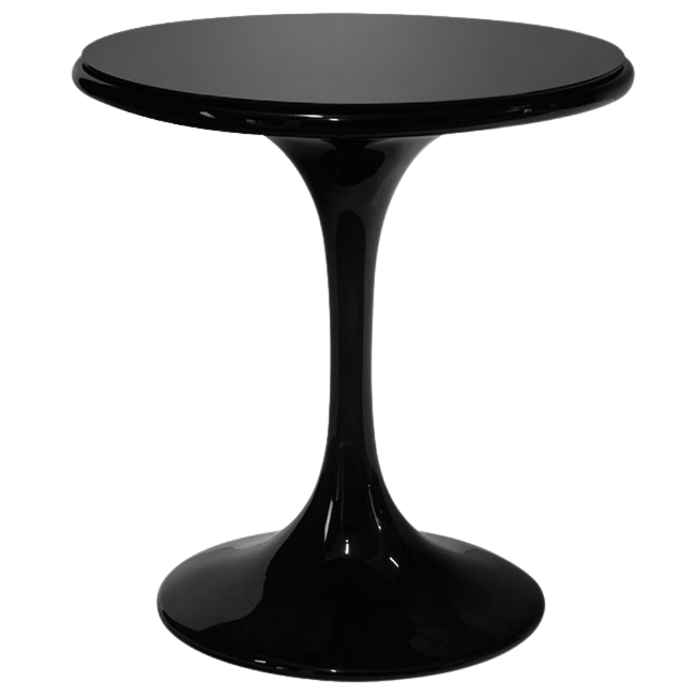 Bistrô Sari Preto com Tampo Vidro Preto