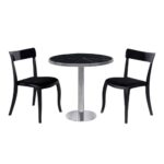 Bistrô Dubai Baixo Prata com Tampo Mármore Preto