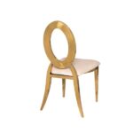 Cadeira Dubai Ouro com Assento Veludo Bege