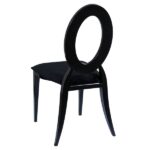 Cadeira Dubai Preta com Assento Veludo Preto