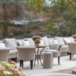 Bistrô Baixo Base Bambu Ferro Cinza com Tampo Laca