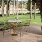 Bistrô Dubai Baixo Ouro com Tampo Mármore Bege