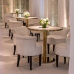 Bistrô Dubai Baixo Ouro com Tampo Mármore Bege