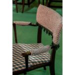 Cadeira Duomo com Braço com Encosto Zig Zag Verde com Pingentes