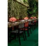 Cadeira Duomo sem Braço com Encosto Zig Zag Verde com Pingentes