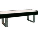 Mesa Balcão Baixa em Laca com Tampo Iluminado com Base Ferro