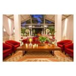 Mesa Centro Tampo Retangular Madeira Natural com Base Ferro Envelhecido