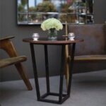 Base Trapézio Ferro Envelhecido com Tampo Espelho