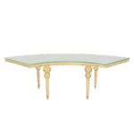 Mesa Dubai 1/4 Dourada com Vidro Branco