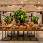 Mesa Pinus com Tampo Espelho Bronze e Base Aresta