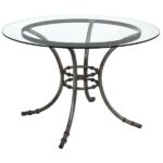 Tampo de Vidro Transparente com Base Bambu Ferro Cinza