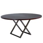 Tampo Tabaco com Base "X" Ferro Dourado Envelhecido