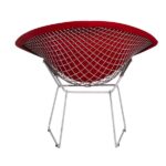 Poltrona Bertoia Diamante com Capa Corino Vermelho