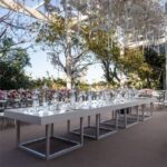 Tampo Mesa em Laca e Mármore Mesclado Branco