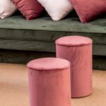 Pufe Tamborete Capa Veludo Inca Uva