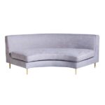 Sofá Manoela Veludo Eros Cinza (2 módulos curvos)