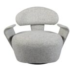 Poltrona Milão  Giratória Linho Cinza Mesclado