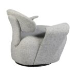 Poltrona Milão  Giratória Linho Cinza Mesclado