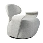 Poltrona Milão  Giratória Linho Cinza Mesclado