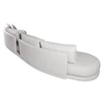 Sofá Milão Curvo Linho Cinza Mesclado