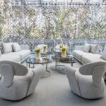 Poltrona Milão  Giratória Linho Cinza Mesclado