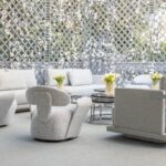 Poltrona Milão  Giratória Linho Cinza Mesclado