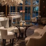 Bistrô Baixo com Base Bambu Ferro Cinza com Tampo Espelho Friso Prata