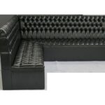 Sofá London Couro Preto "L"