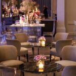 Mesa Dubai Centro Prata com Tampo Mármore Preto - Grande