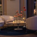 Mesa Saarinen Centro Branca com Tampo Mármore Branco