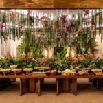 Tampo Retangular Madeira Natural com Base Bali