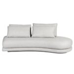 Sofá Milão Curvo Linho Cinza Mesclado