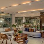 Sofá Milão Curvo Linho Cinza Mesclado