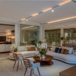 Sofá Milão Curvo Linho Cinza Mesclado