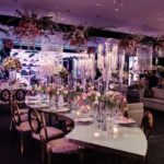 Mesa Dubai 1/4 Dourada com Vidro Branco