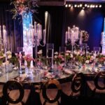 Mesa Dubai 1/4 Dourada com Vidro Branco