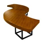 Tampo Curvo Madeira Natural com Base Aresta