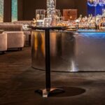 Bistrô Alto Base Preta com Tampo Granito Preto