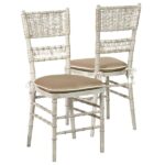 Cadeira Itália Patina Dourado(a) Encosto Palha