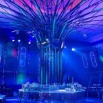 Bar Redondo em Pastilha de Espelho com Tampo Acrílico - 2,50m