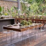 Tampo Retangular Madeira Natural com Base Curva Cristal