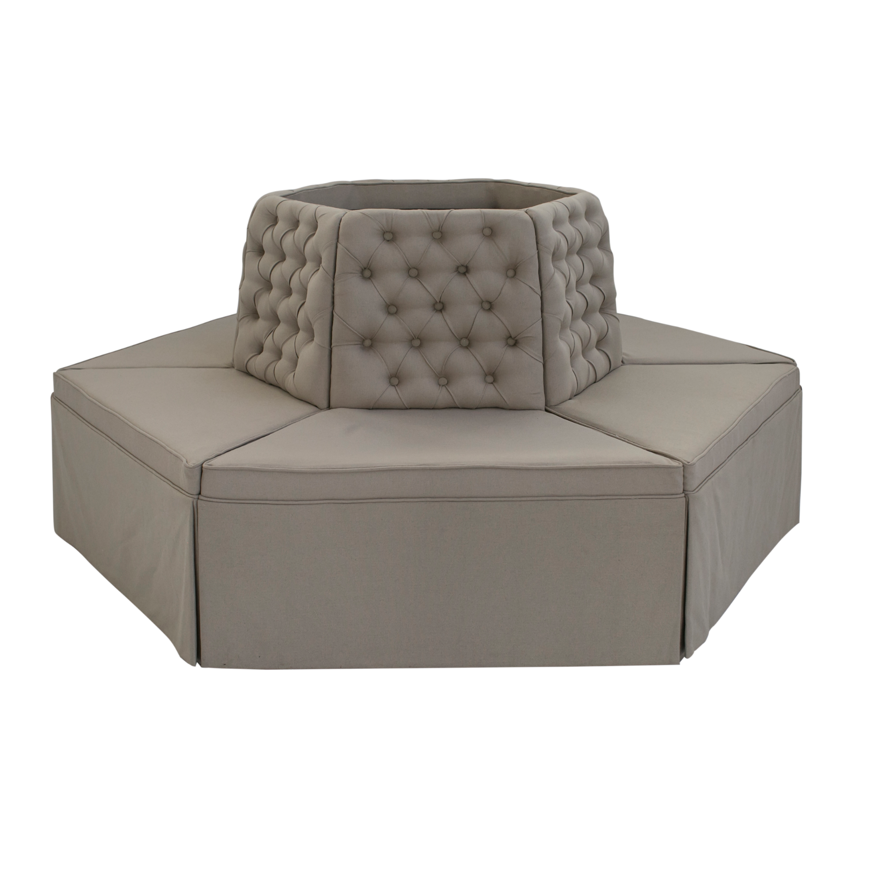 Banco Plaza Sextavado Linho Fendi