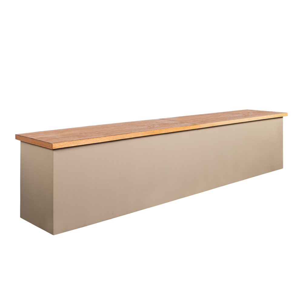 Balcão para Revestir com Tampo Madeira Mel