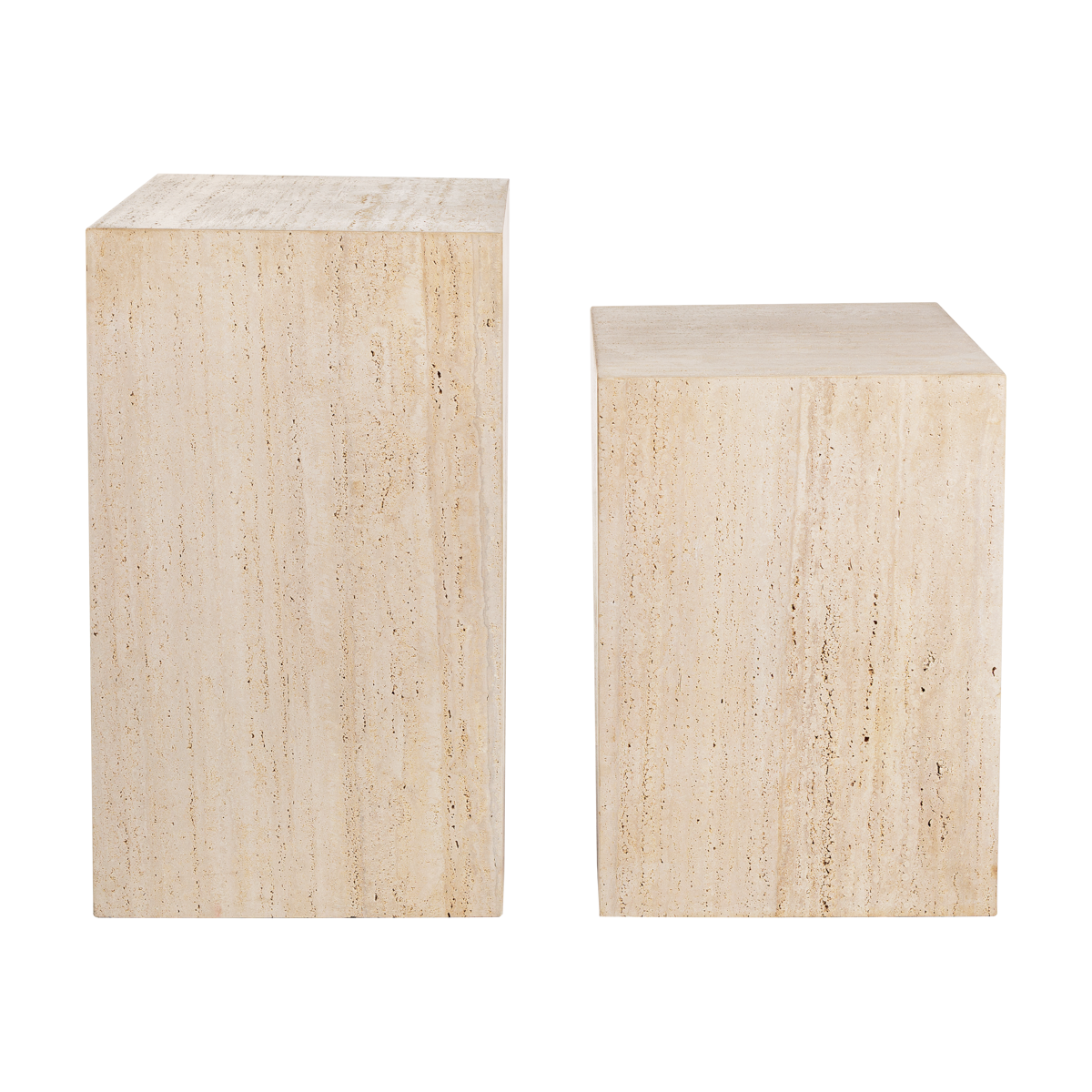 Base Cubo Mármore Travertino Bege