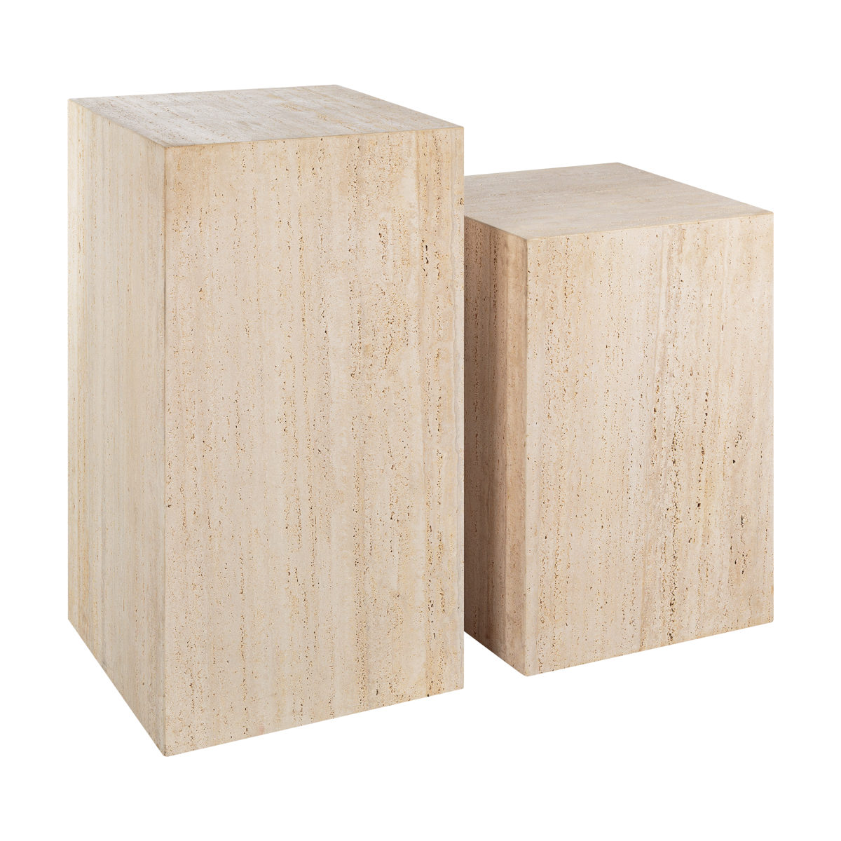 Base Cubo Mármore Travertino Bege